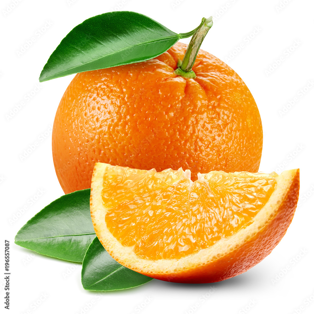 orange fruits with leaf