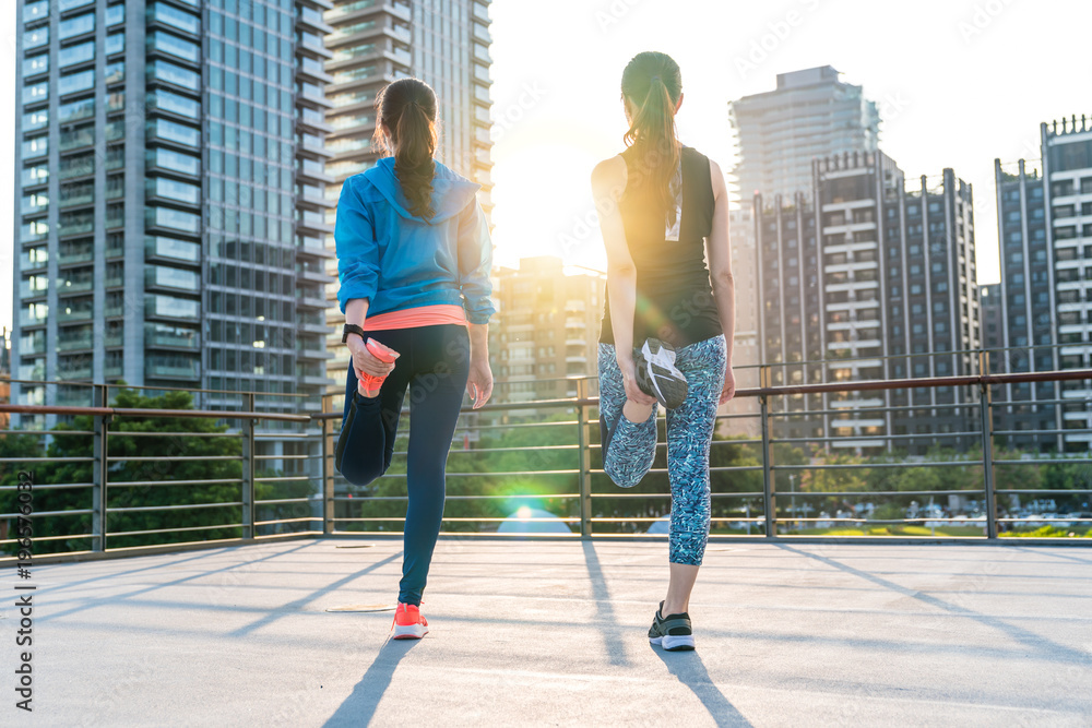 Female fitness workout, exercise outside concept.