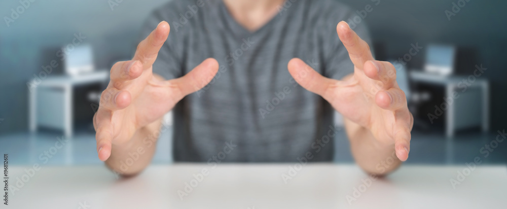 Businessman showing empty hands