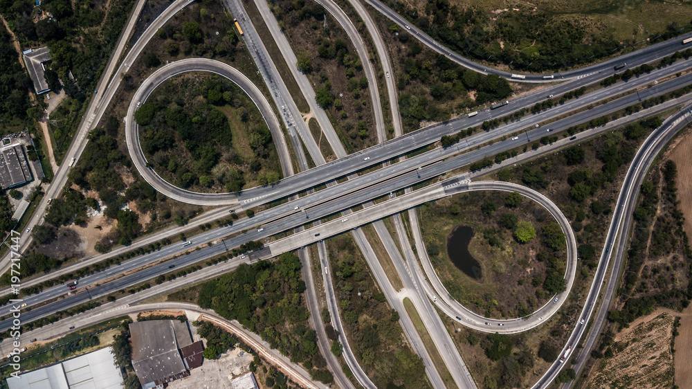 高速公路俯视图。