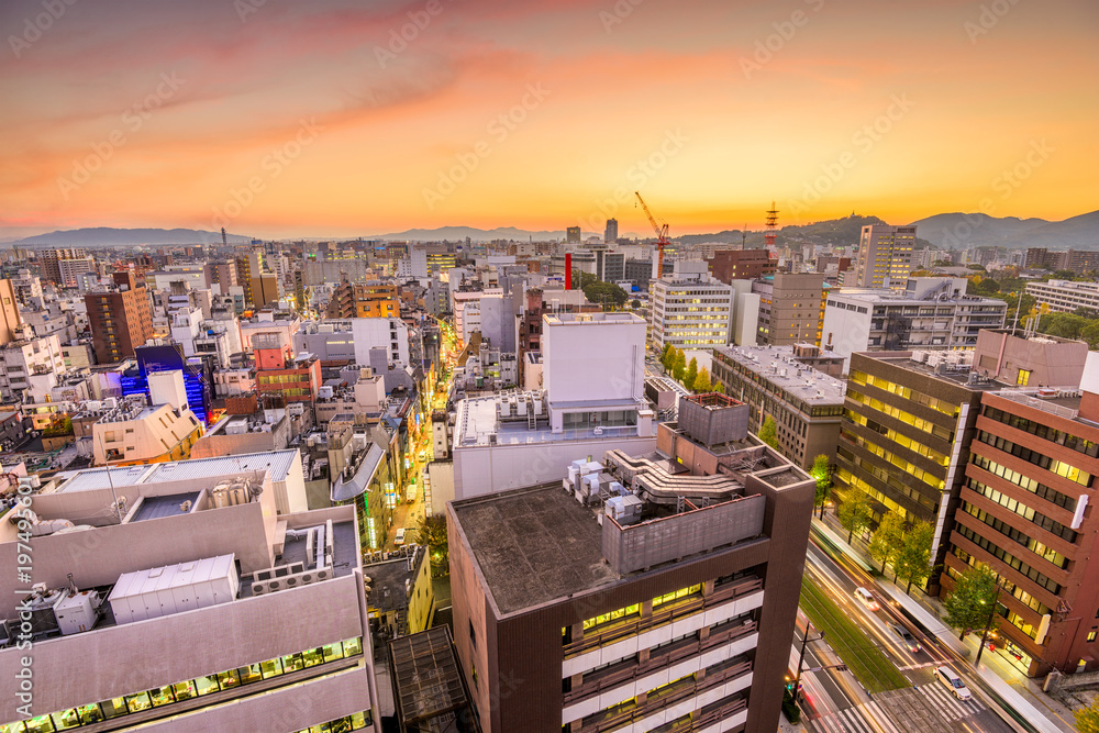 日本熊本市天际线