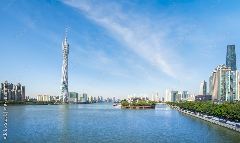 广州城市建筑景观的天际线