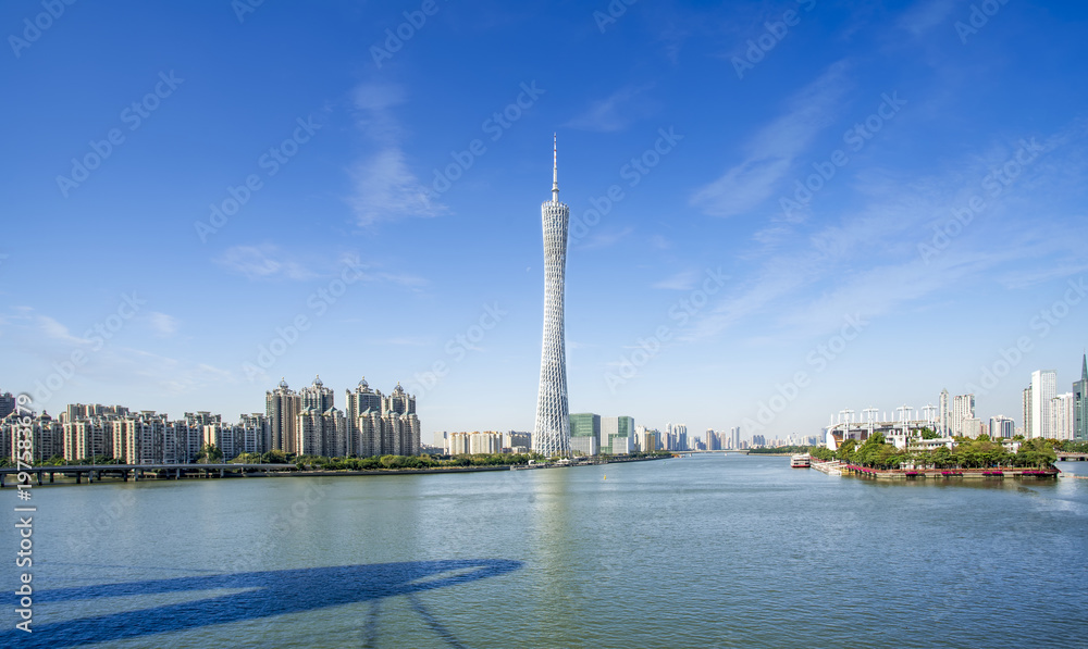 Skyline of urban architectural landscape in Guangzhou