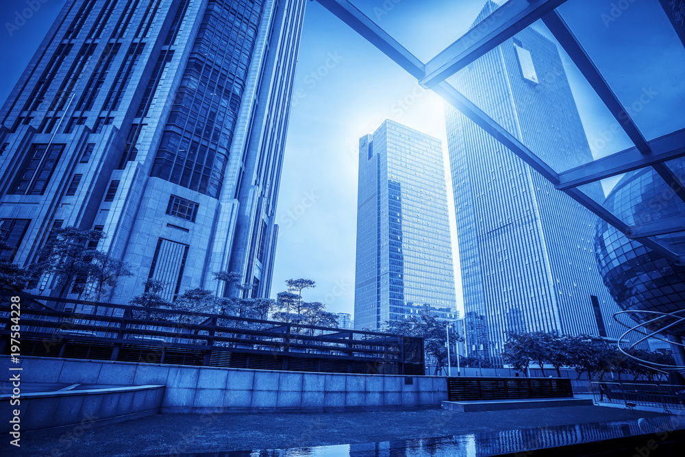 Commercial building has a low angle view in guangzhou, China.