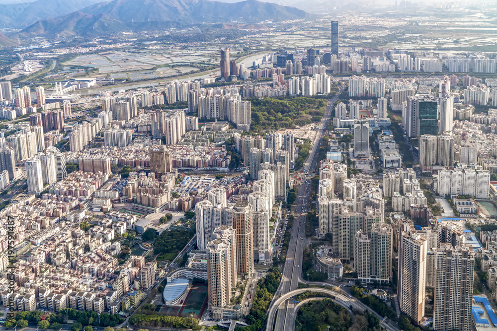 深圳城市建筑景观鸟瞰图