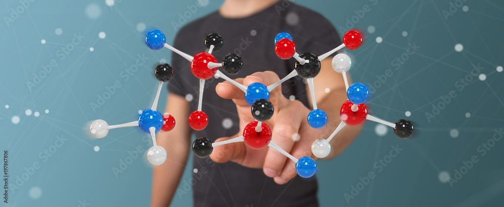 商人使用现代分子结构3D渲染