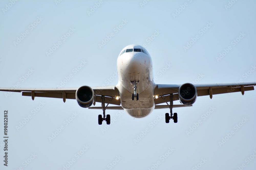 Passenger plane is landing 