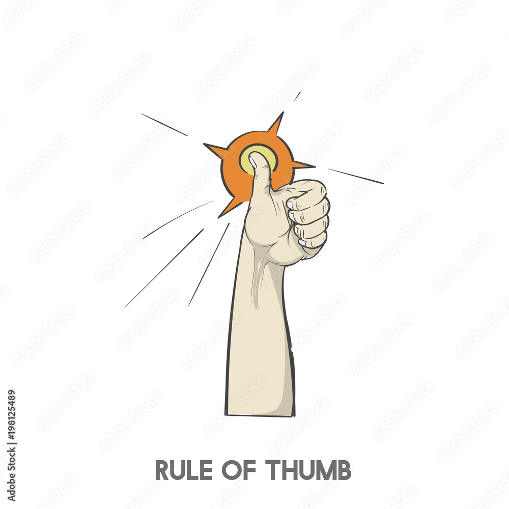 Rule of thumb hand drawn