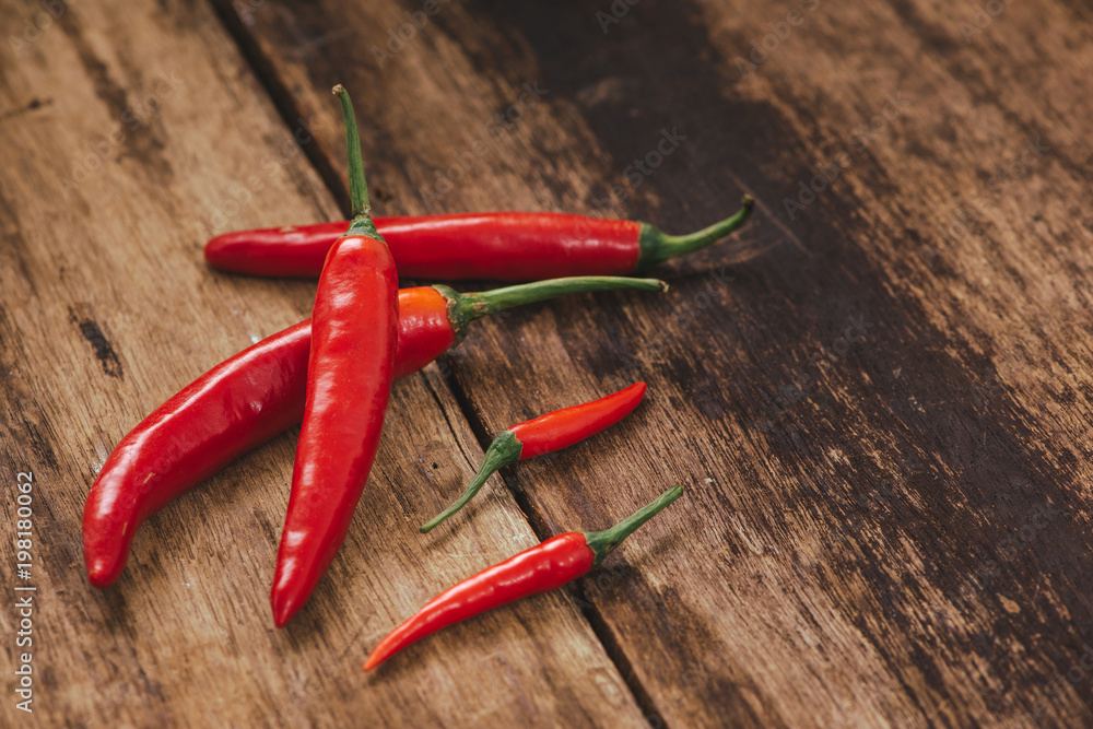 red hot bird chili pepper nature background