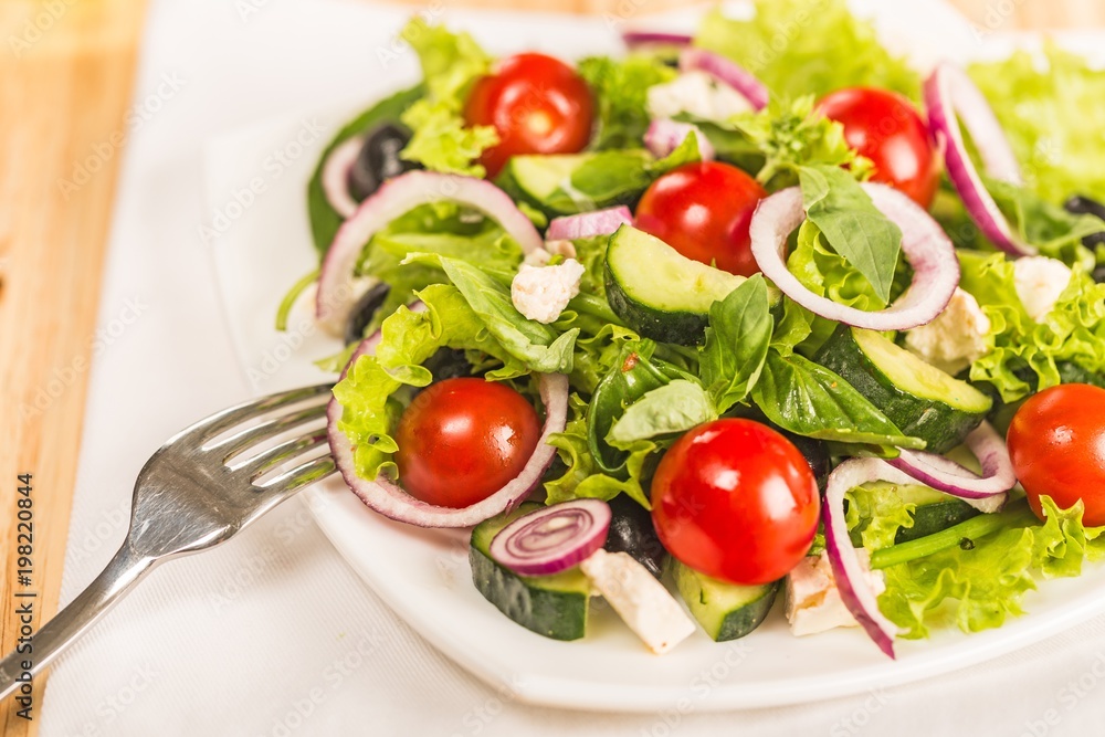 Fresh spring salad with vegetable