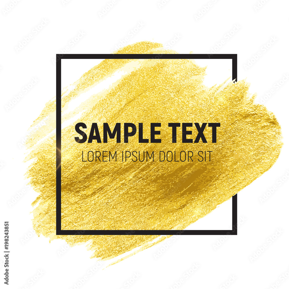 Gold Paint Glittering Textured Art Illustration. Vector Illustration