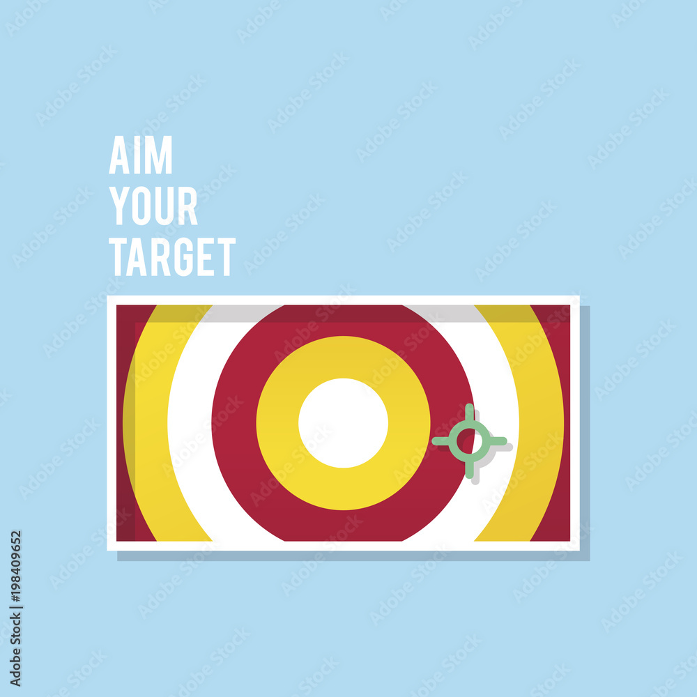 Aim your target illustration business marketing and goal concept