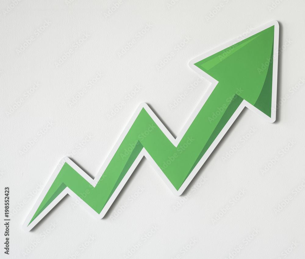 Growth up arrow icon isolated