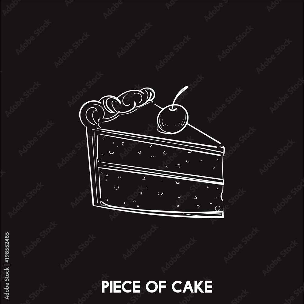 A piece of cake isolated on background