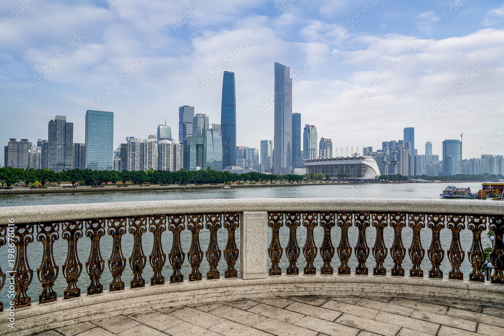 Beautiful urban architectural landscape skyline in Guangzhou