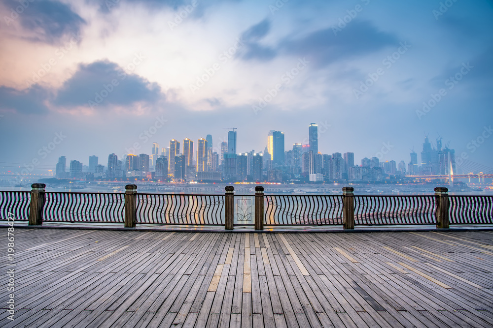 Beautiful urban architectural landscape skyline in chongqing