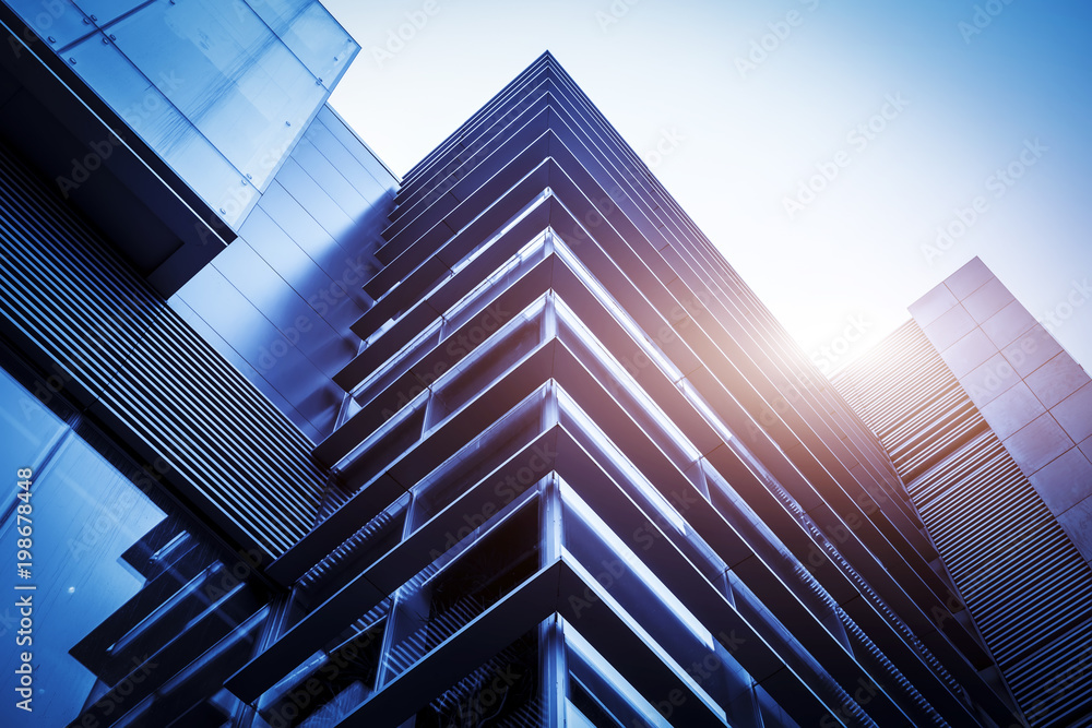 The architectural landscape of the commercial building in the city center of the city