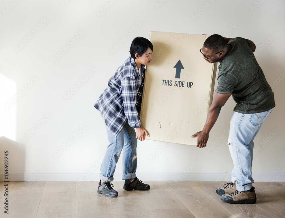 Black family moving to new house