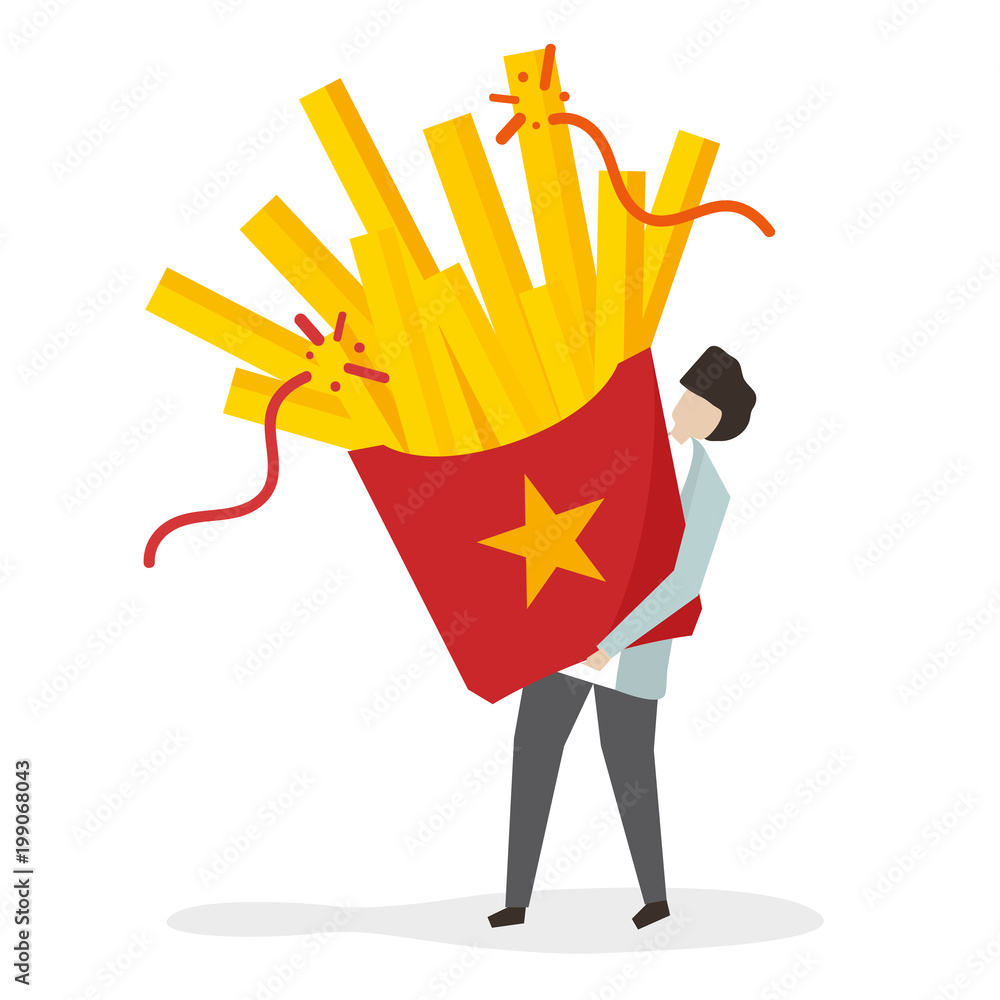 Illustration of  french fries