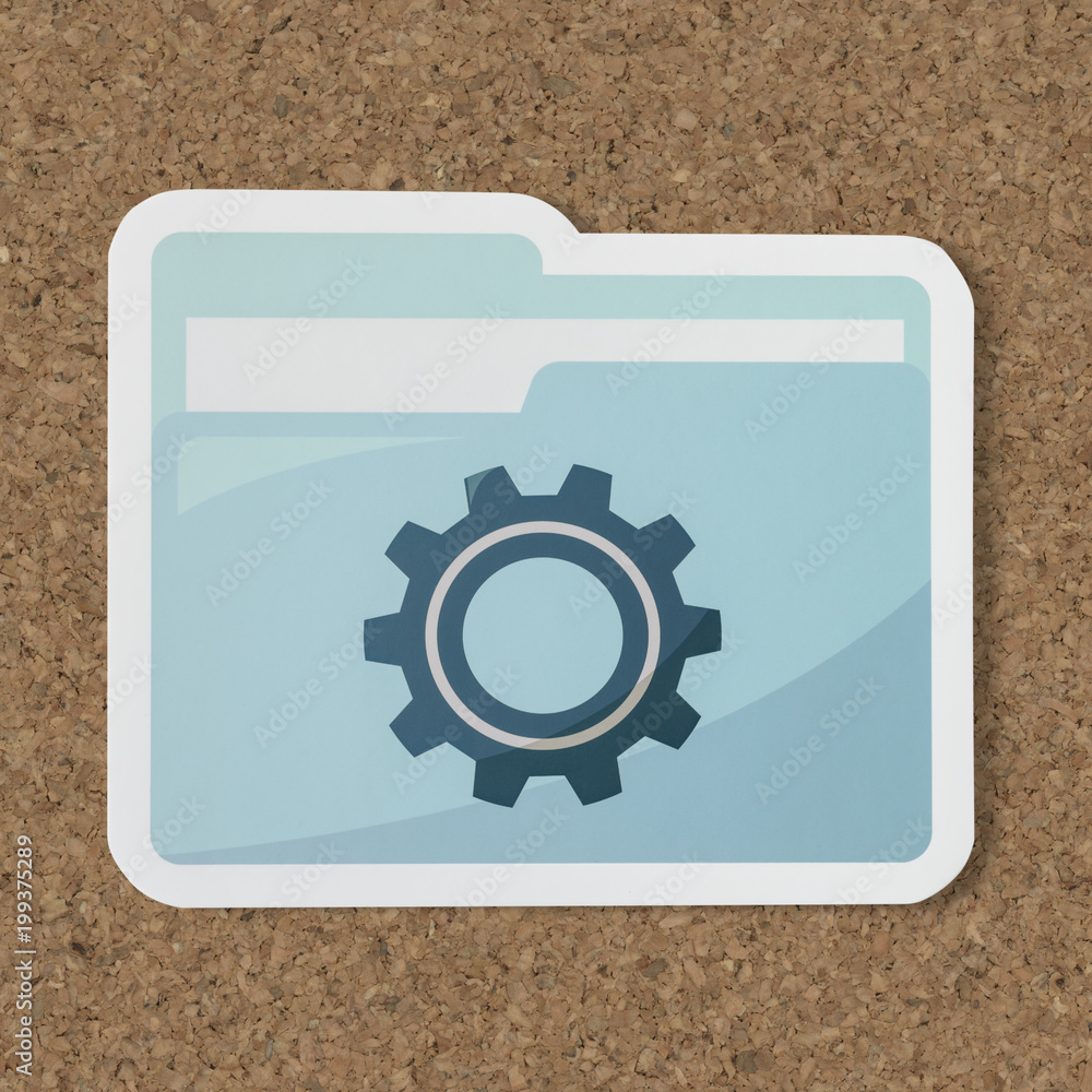 Paper cut out settings folder icon