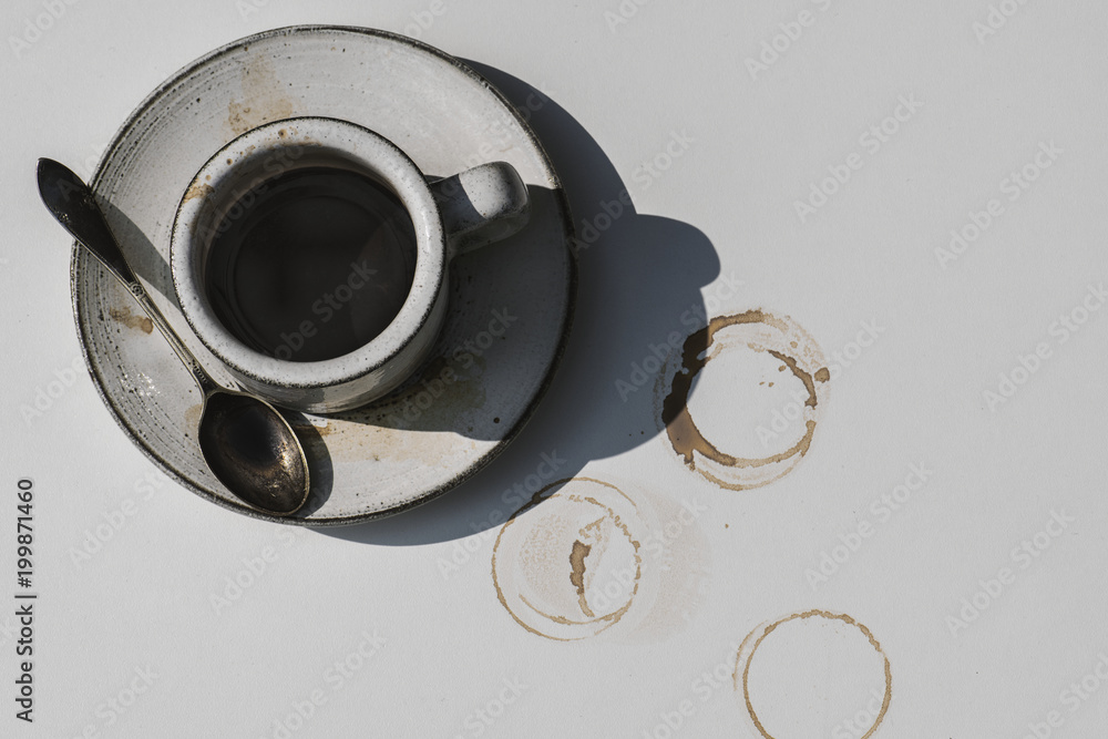 Aerial view of hot coffee