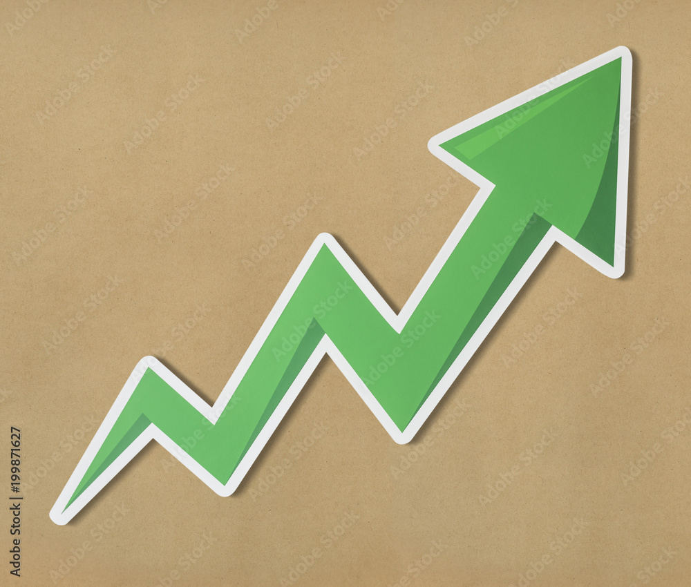 Growth up arrow icon isolated