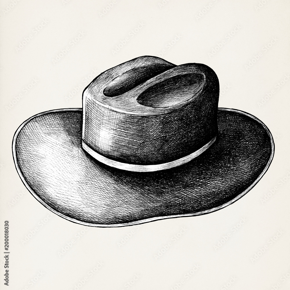 Hnad drawn sun hat isolated on background