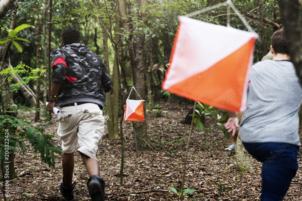 Outdoor orienteering check point activity