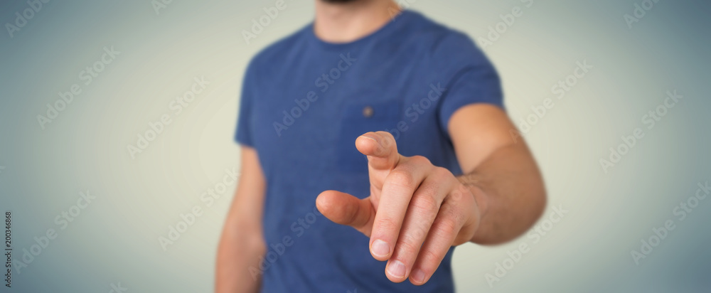 Businessman pointing finger