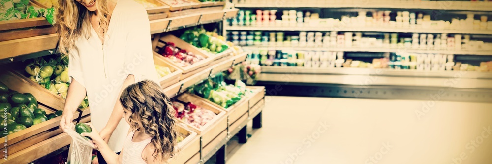 Mother and daughter doing shopping  