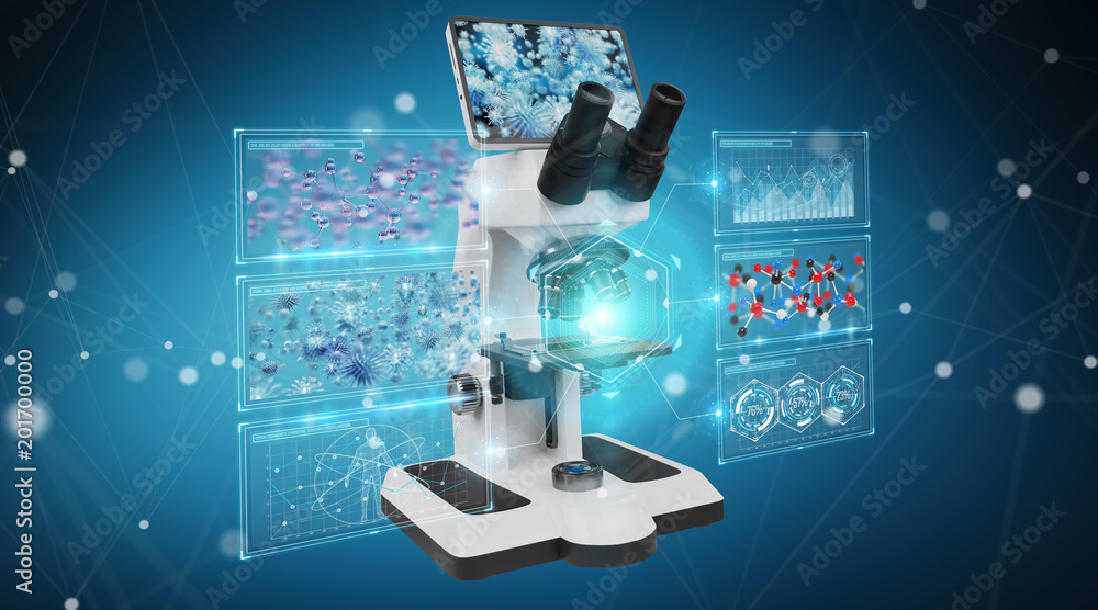 具有屏幕分析3D渲染功能的现代数字显微镜