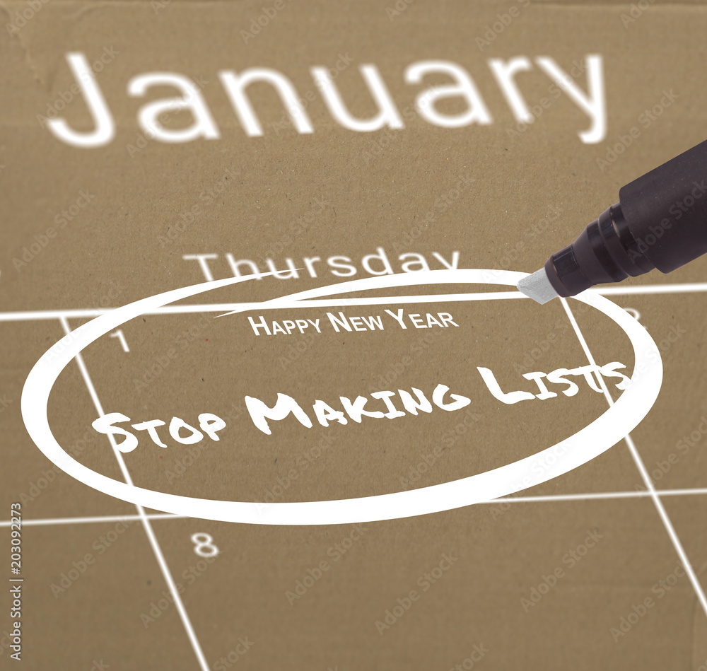 Composite image of new years resolutions on january calendar