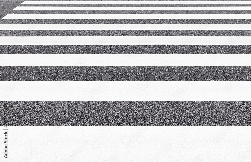 Close - up Zebra crossing pattern on city road