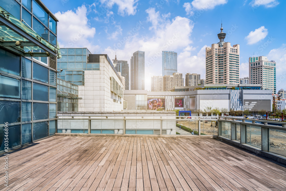 The skyline of the architectural landscape of Qingdao City Square