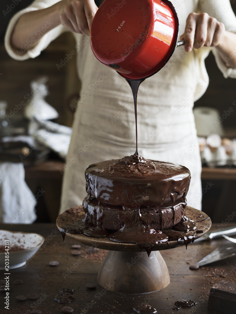 Chocolate cake food photography recipe idea