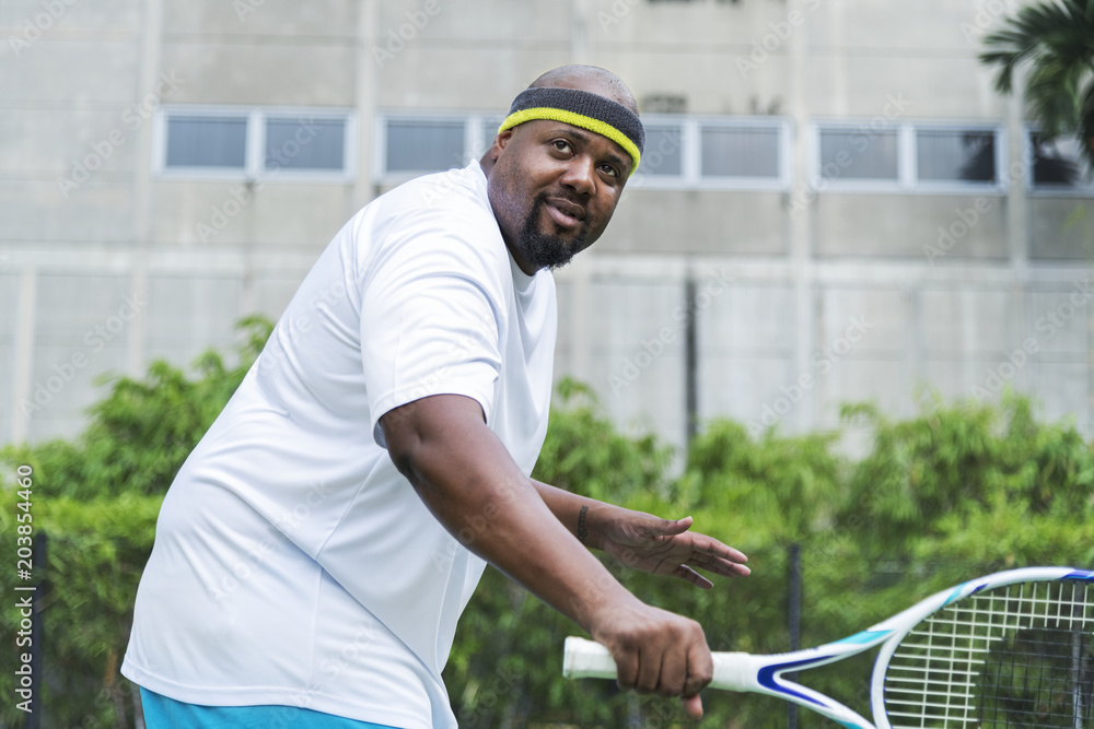 Player ready to hit a tennis ball