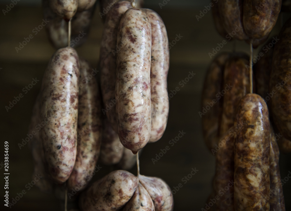 Homemade sausage food photography recipe idea