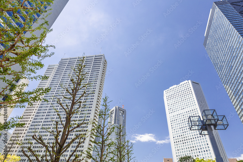 快晴の新宿高層ビル群