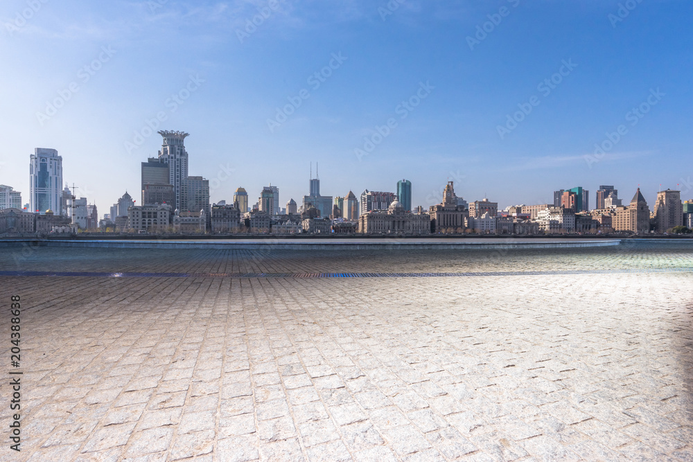 空层全景城市天际线