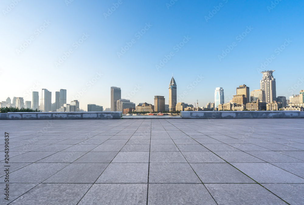 城市天际线全景空层