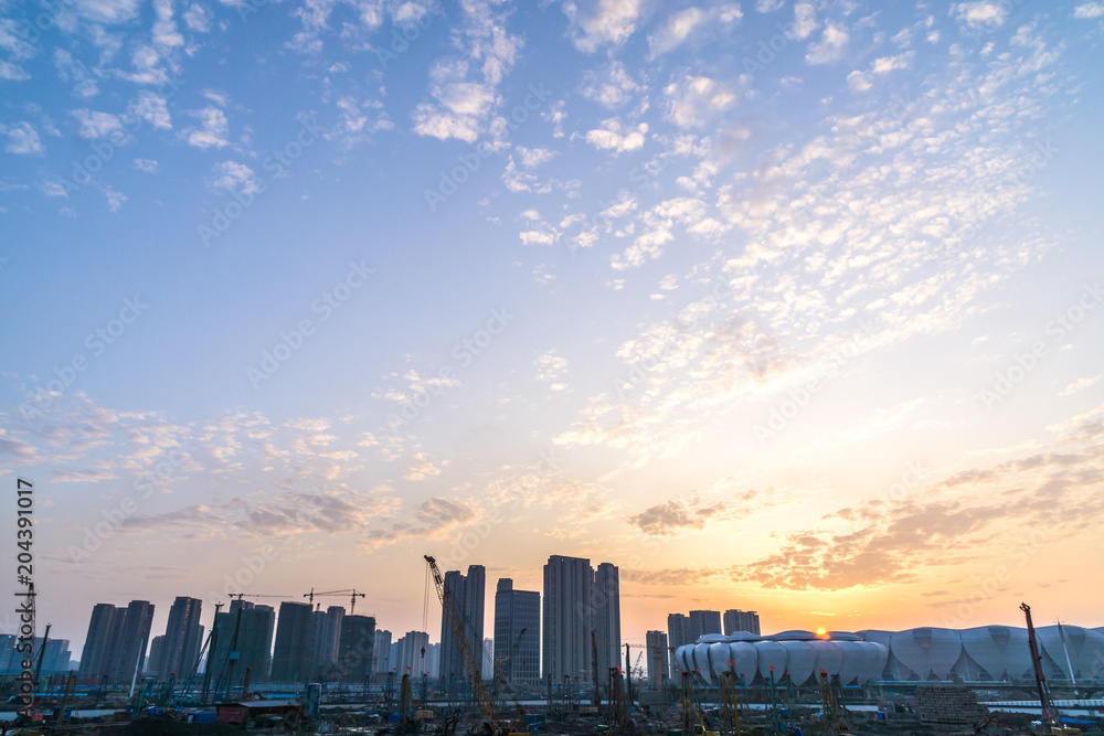 城市天际线全景