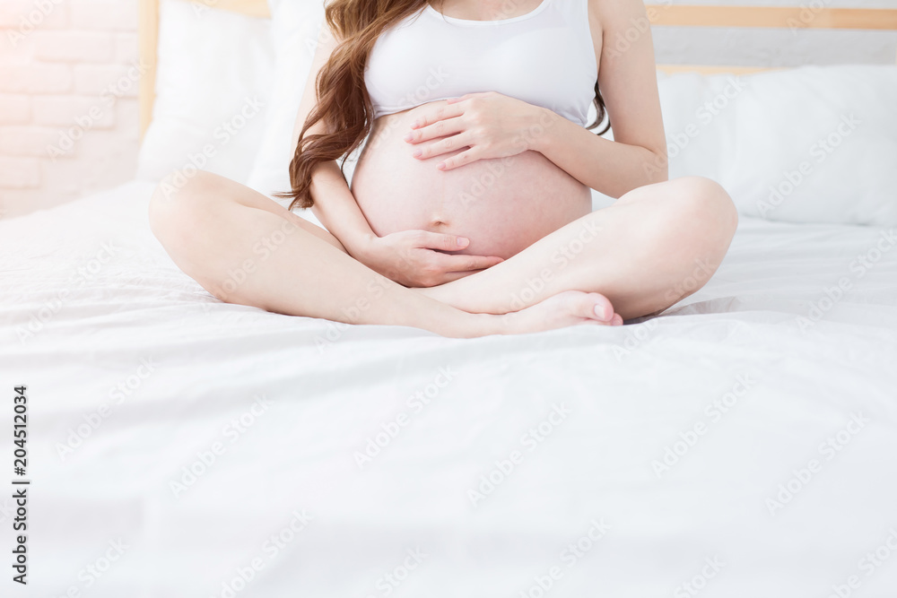 close up pregnant women belly