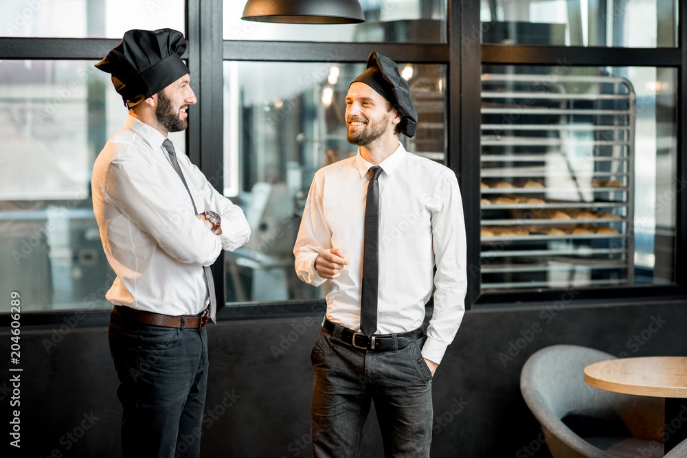 Bakers talking in the office