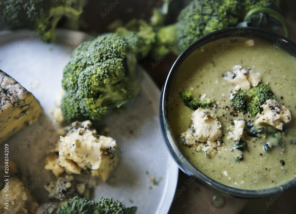 Broccoli soup food photography recipe idea