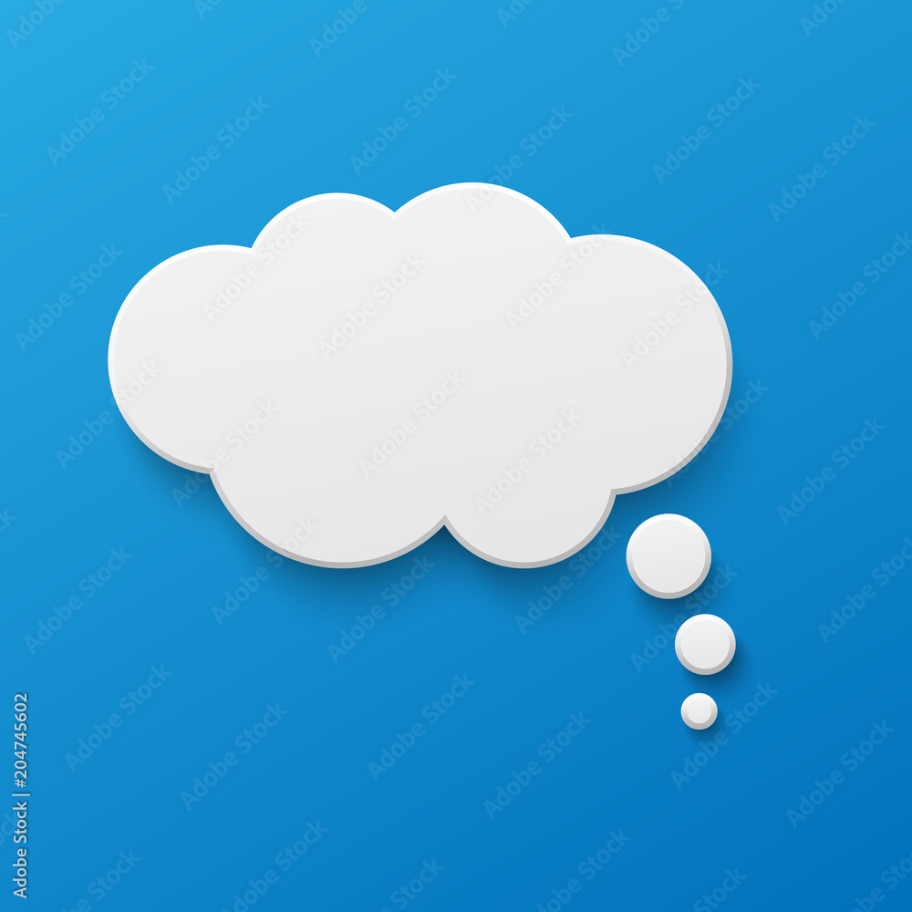 Vector white blank paper speech bubble