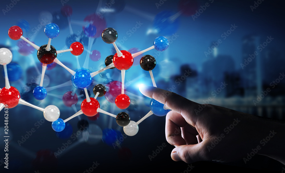 商人使用现代分子结构3D渲染