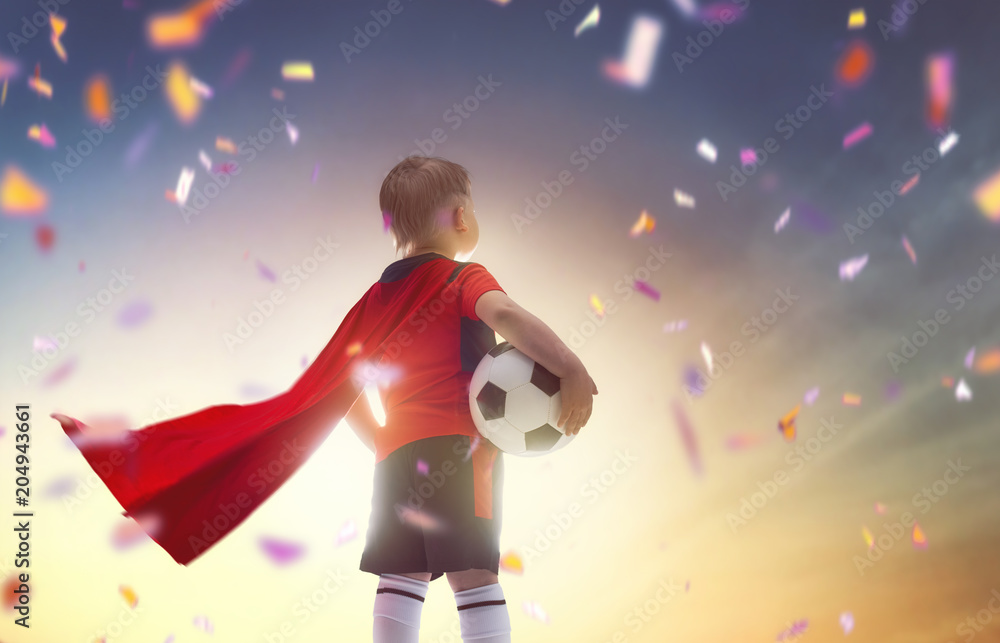 Boy playing football