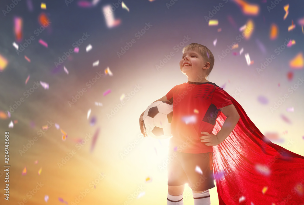 Boy playing football