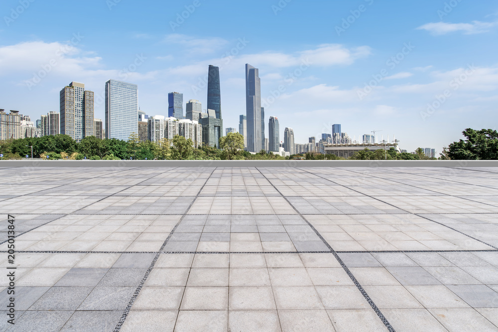 Prospects for the empty square floor tiles of Guangzhou urban complex.