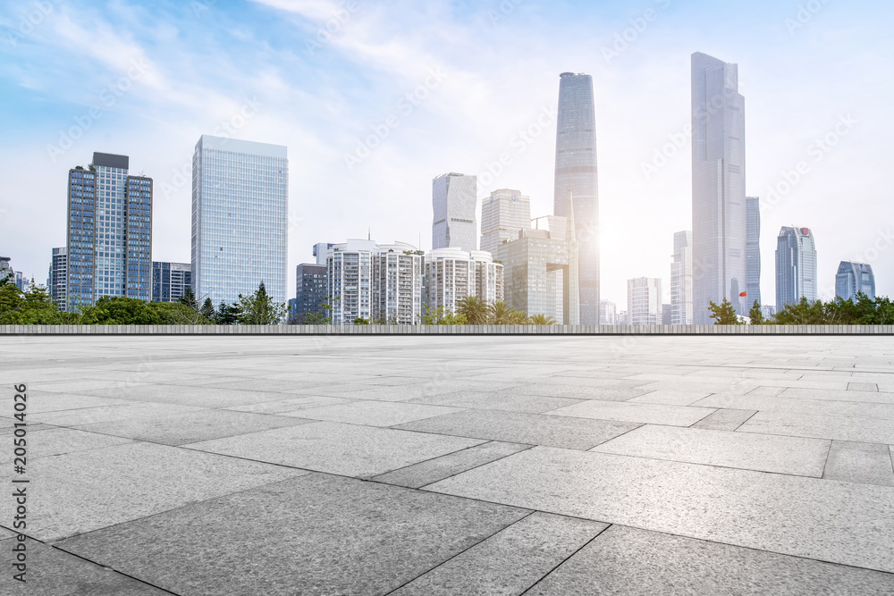 Prospects for the empty square floor tiles of Guangzhou urban complex.